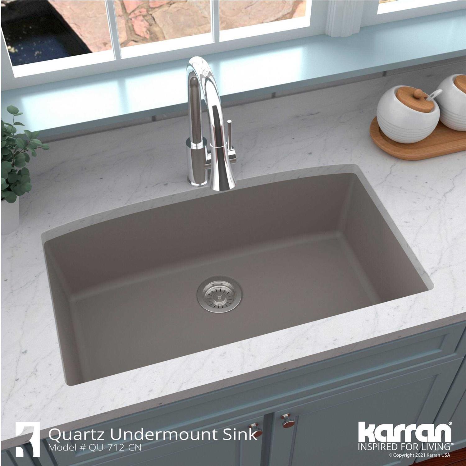 Karran Undermount Quartz Composite 32 in. Single Bowl Kitchen Sink - Image 3
