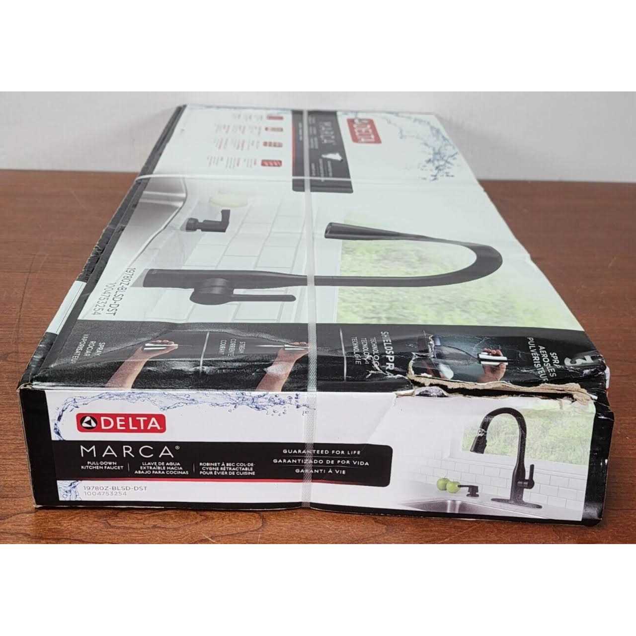 Delta Marca One Handle Matte Black Pull-Down Kitchen Faucet - Image 3