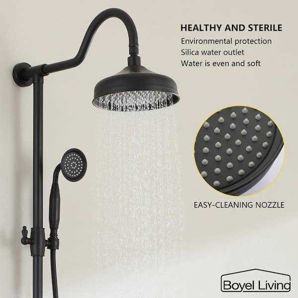 Boyel Living 1-Spray Patterns with 2.5 GPM 8 in. Wall Mount Dual Shower Heads - Image 3