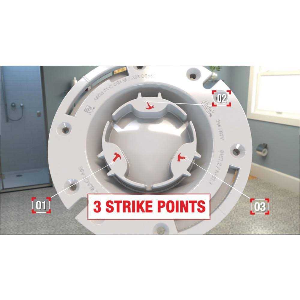 Oatey Fast Set 3x4 PVC, Hub Toilet Flange with Test Cap and Stainless Steel Ring - Image 4