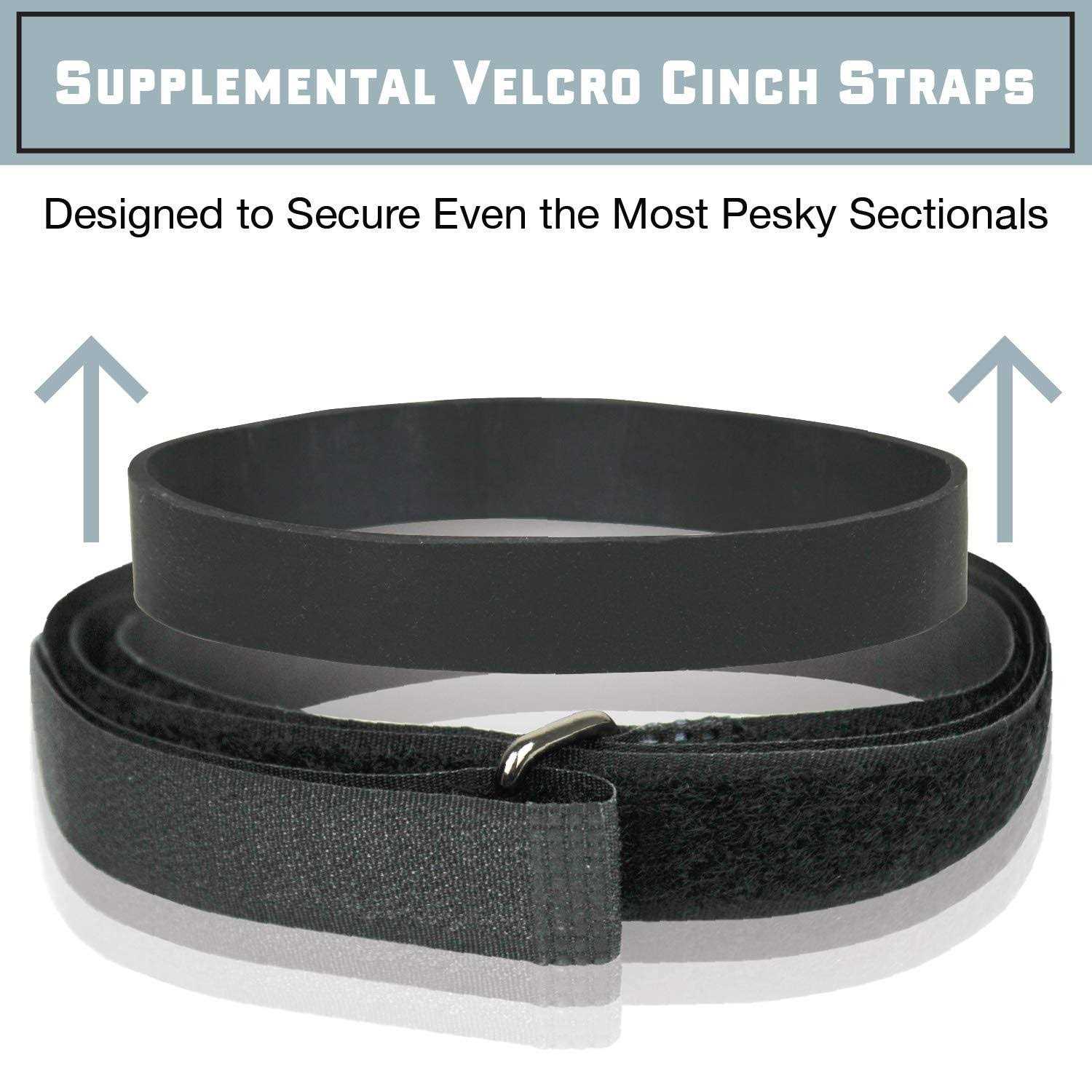 Couch Clamp Pro Non-Slip Sectional Connectors with Hook-and-Loop Cinch Clips for Sliding Sofas - Image 4