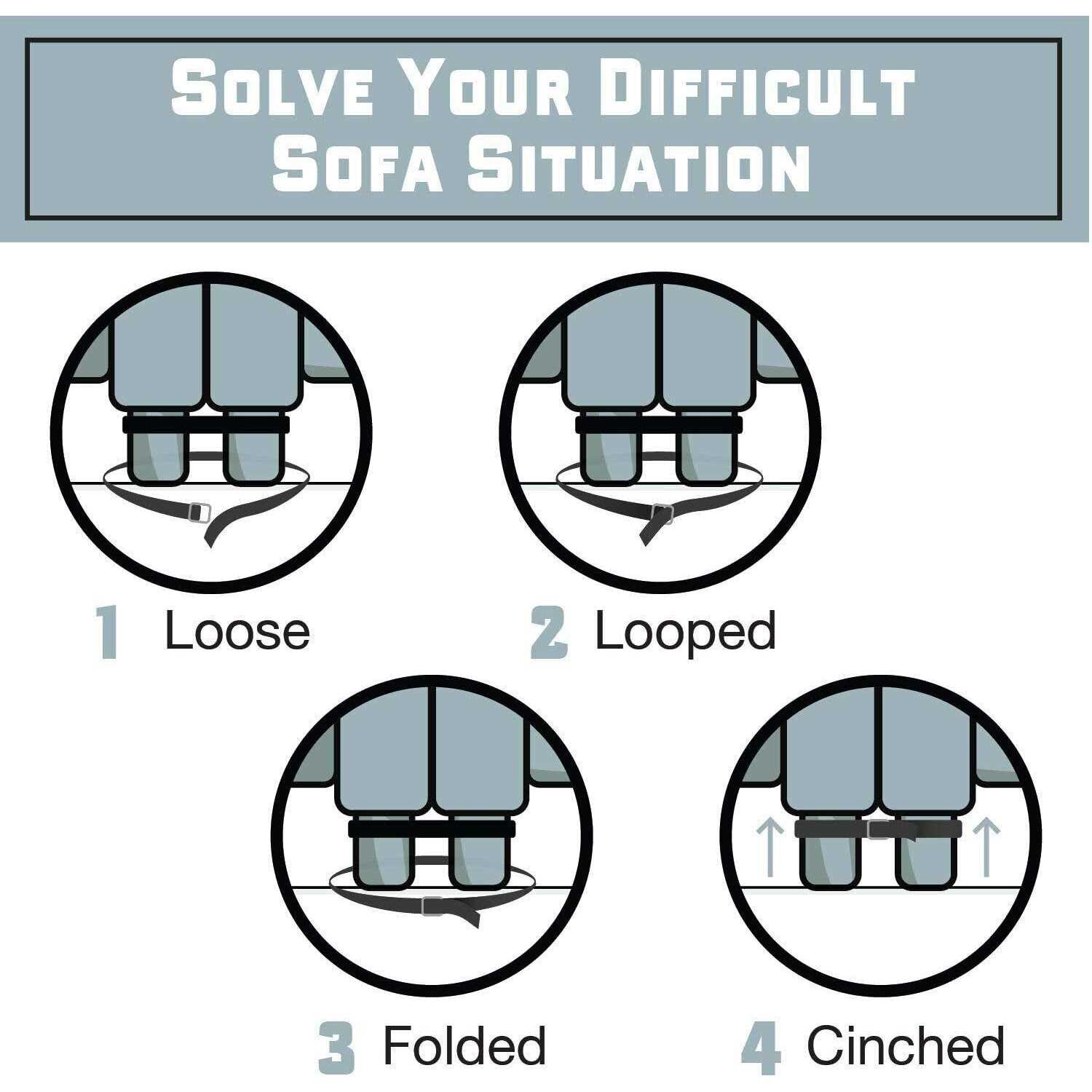 Couch Clamp Pro Non-Slip Sectional Connectors with Hook-and-Loop Cinch Clips for Sliding Sofas - Image 5