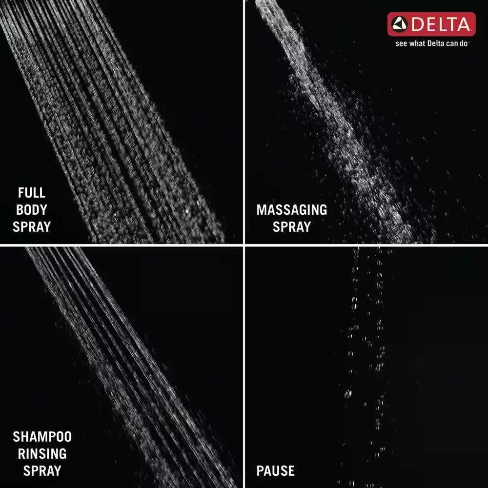 Delta HydroRain Two-in-One 4-Spray Patterns 6 inch Dual Shower Heads Brushed Nickel - Image 3