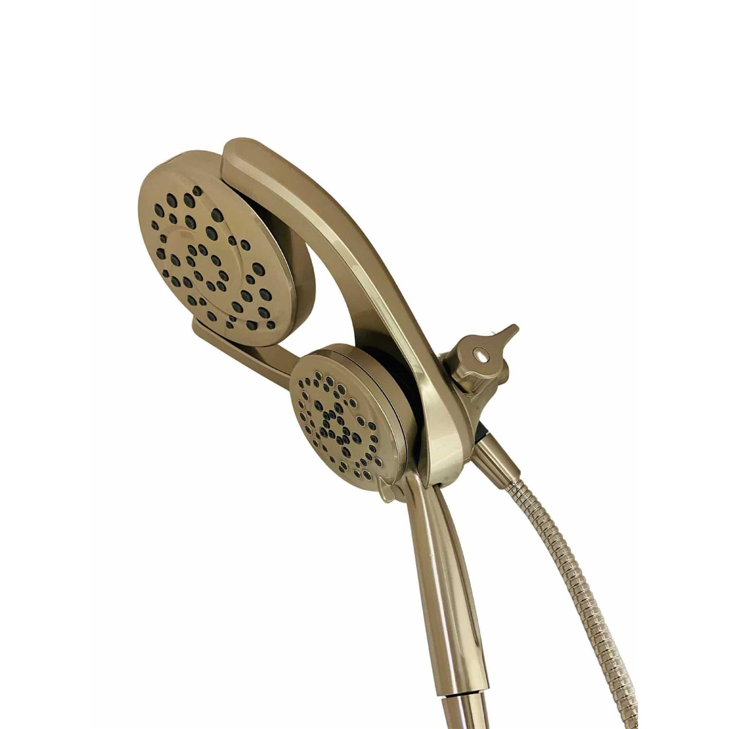 Delta HydroRain Two-in-One 4-Spray Patterns 6 inch Dual Shower Heads Brushed Nickel - Image 4
