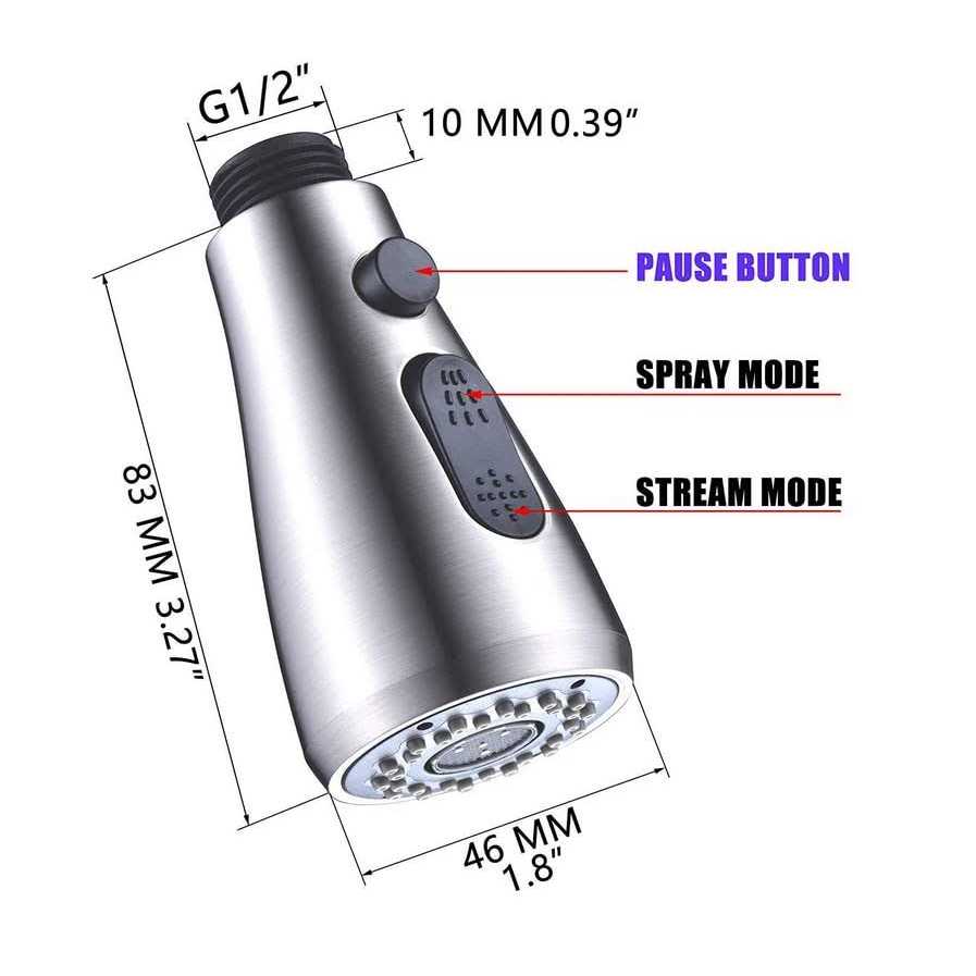 Pull Down Kitchen Faucet Sprayer Head Replacement Part Pull Out Sink Sprayer Replacement Nozzle - Image 3