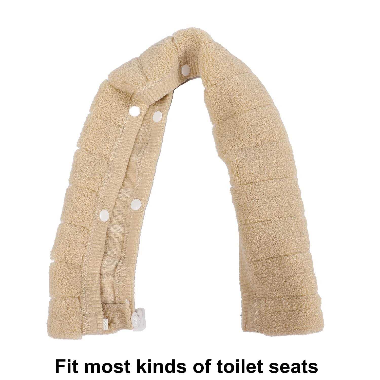 SENOMOR Toilet Seat Cover,Bathroom Soft Thicker Warmer with Snaps Fixed Stretchable Washable Fiber Cloth Toilet Seat Covers Pads Easy Installation& Cleaning - Image 5