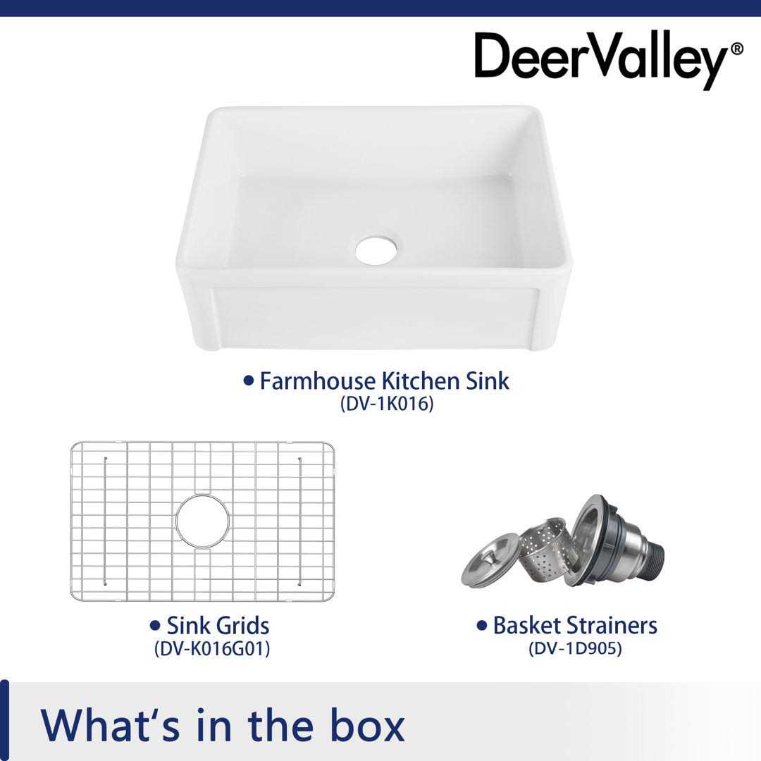 DeerValley Large Capacity Undermount Farmhouse Ceramic Kitchen Sink DV-1K016 - Image 3