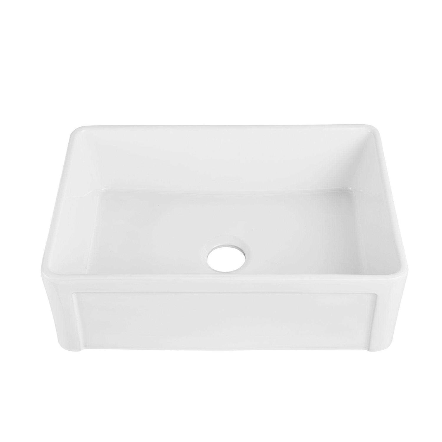 DeerValley Large Capacity Undermount Farmhouse Ceramic Kitchen Sink DV-1K016 - Image 4