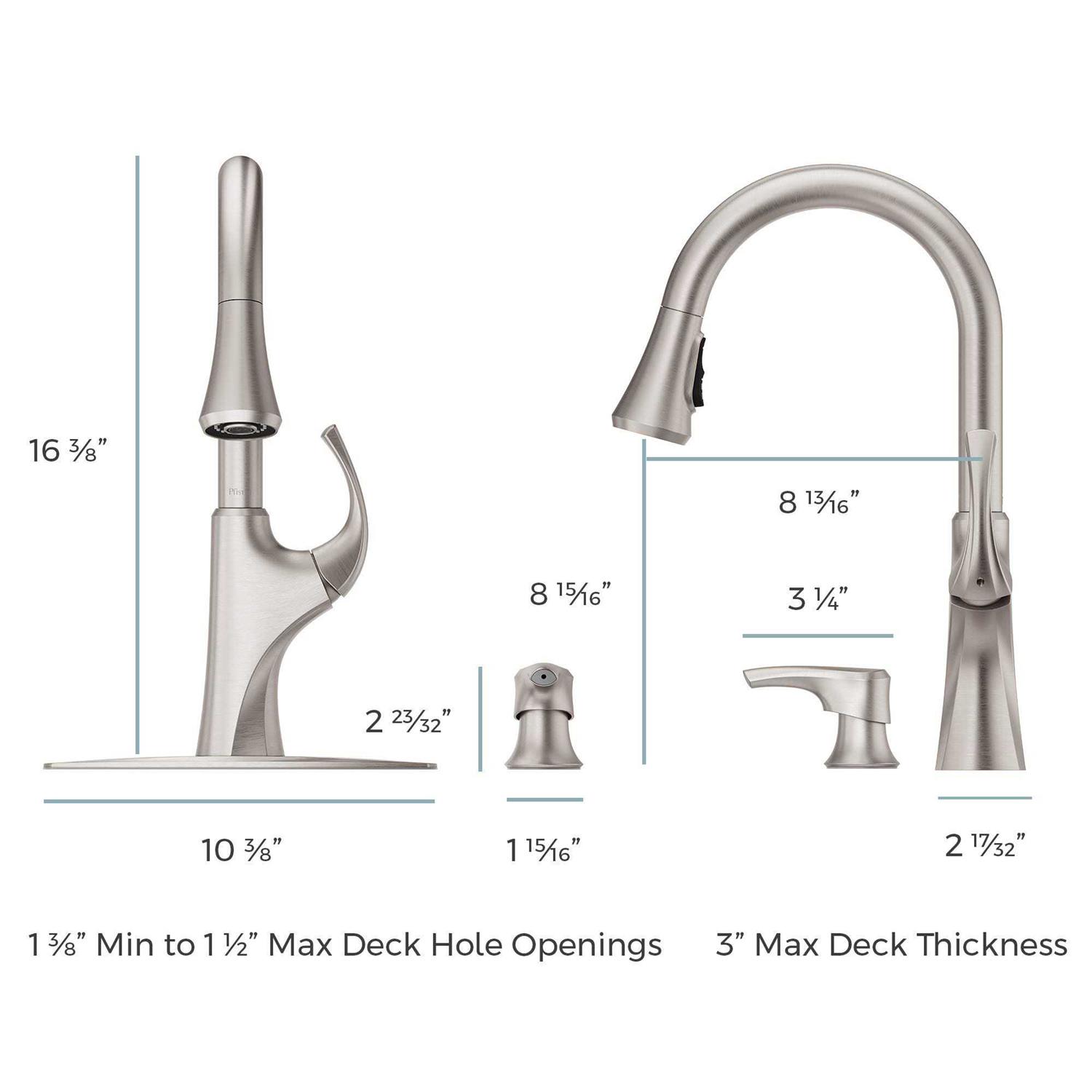 Pfister F-529-7MRGS Miri 1-Handle Pull-Down Kitchen Faucet with Soap Dispenser - Image 3