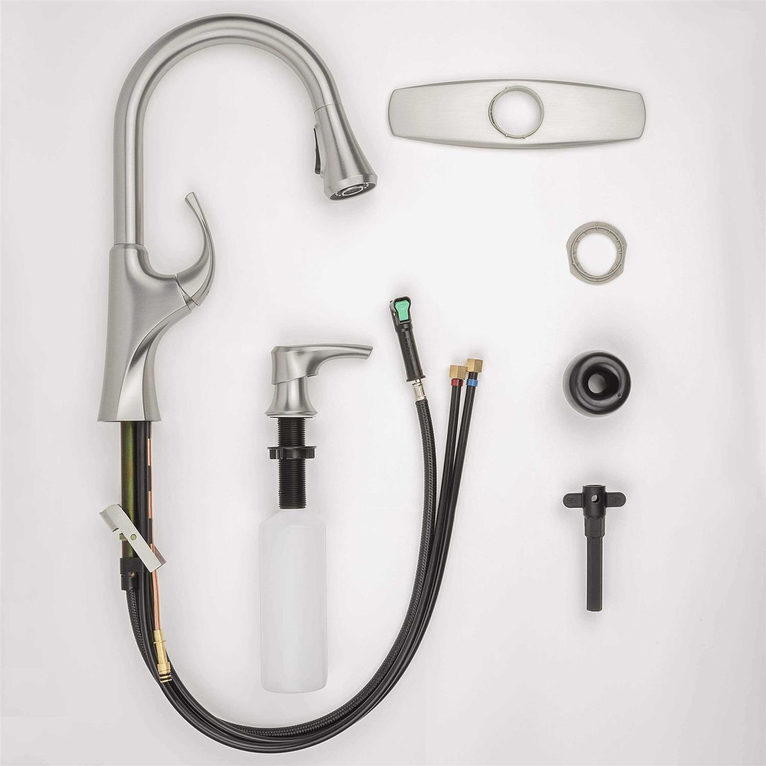 Pfister F-529-7MRGS Miri 1-Handle Pull-Down Kitchen Faucet with Soap Dispenser - Image 4