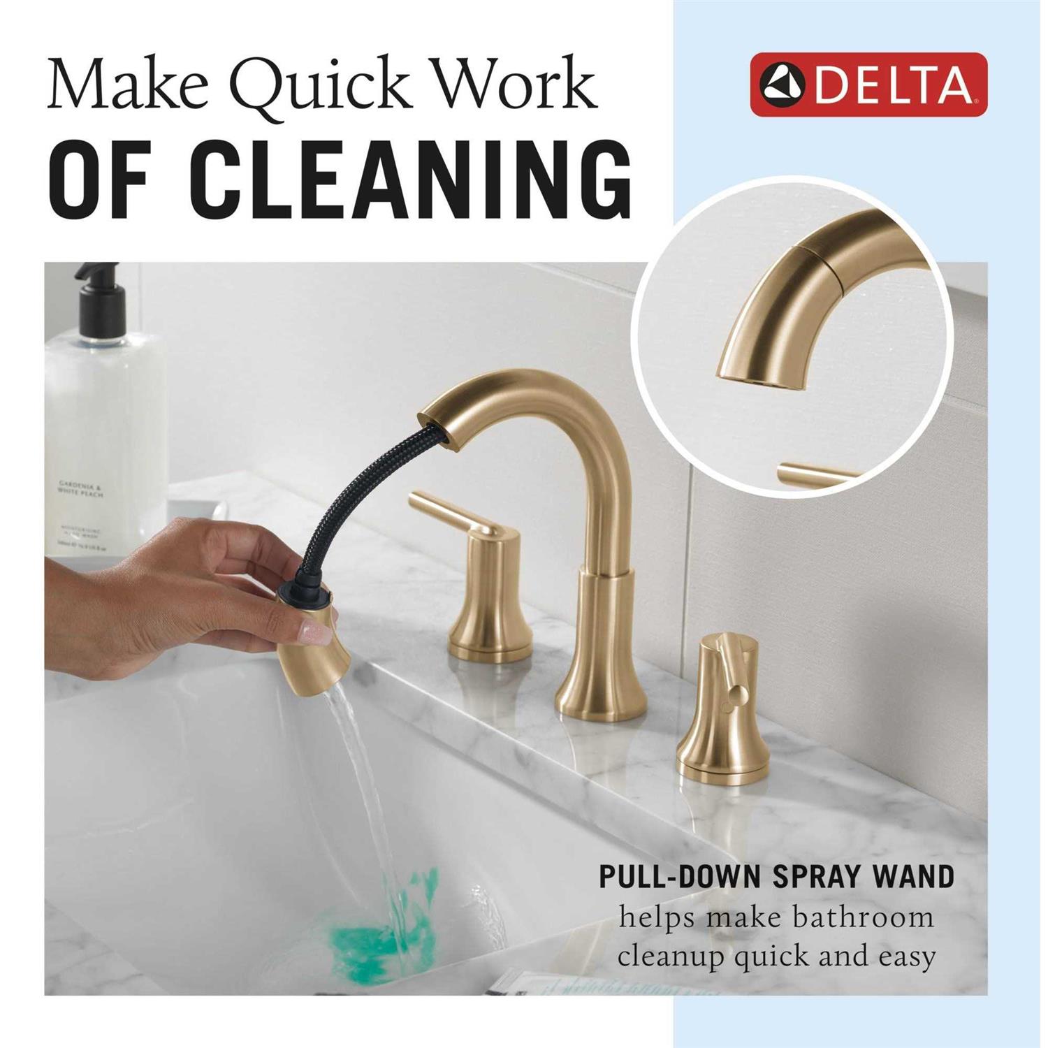 Delta 3559-PD-DST Trinsic 1.2 GPM Widespread Bathroom Faucet with Pull - Image 3