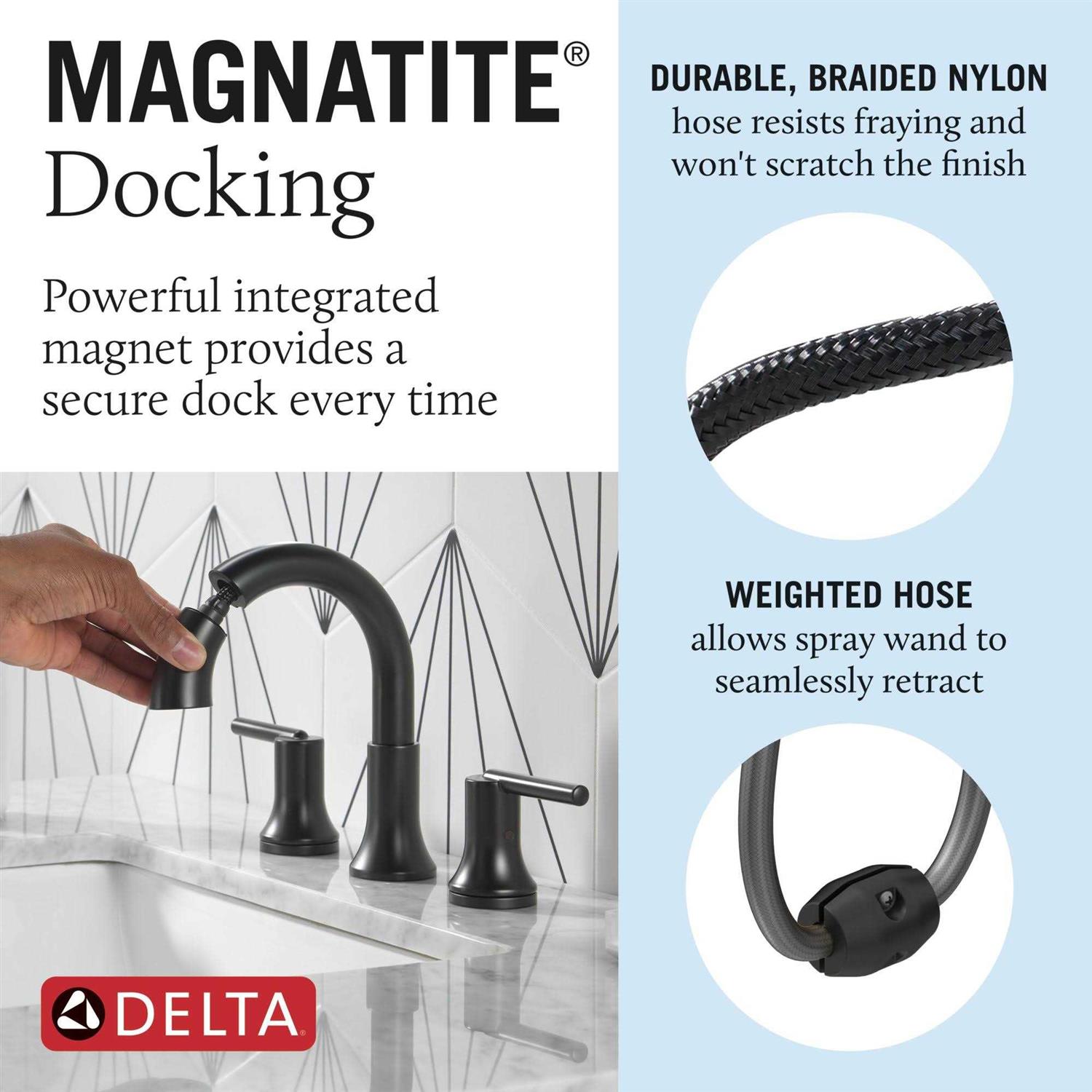 Delta 3559-PD-DST Trinsic 1.2 GPM Widespread Bathroom Faucet with Pull - Image 4