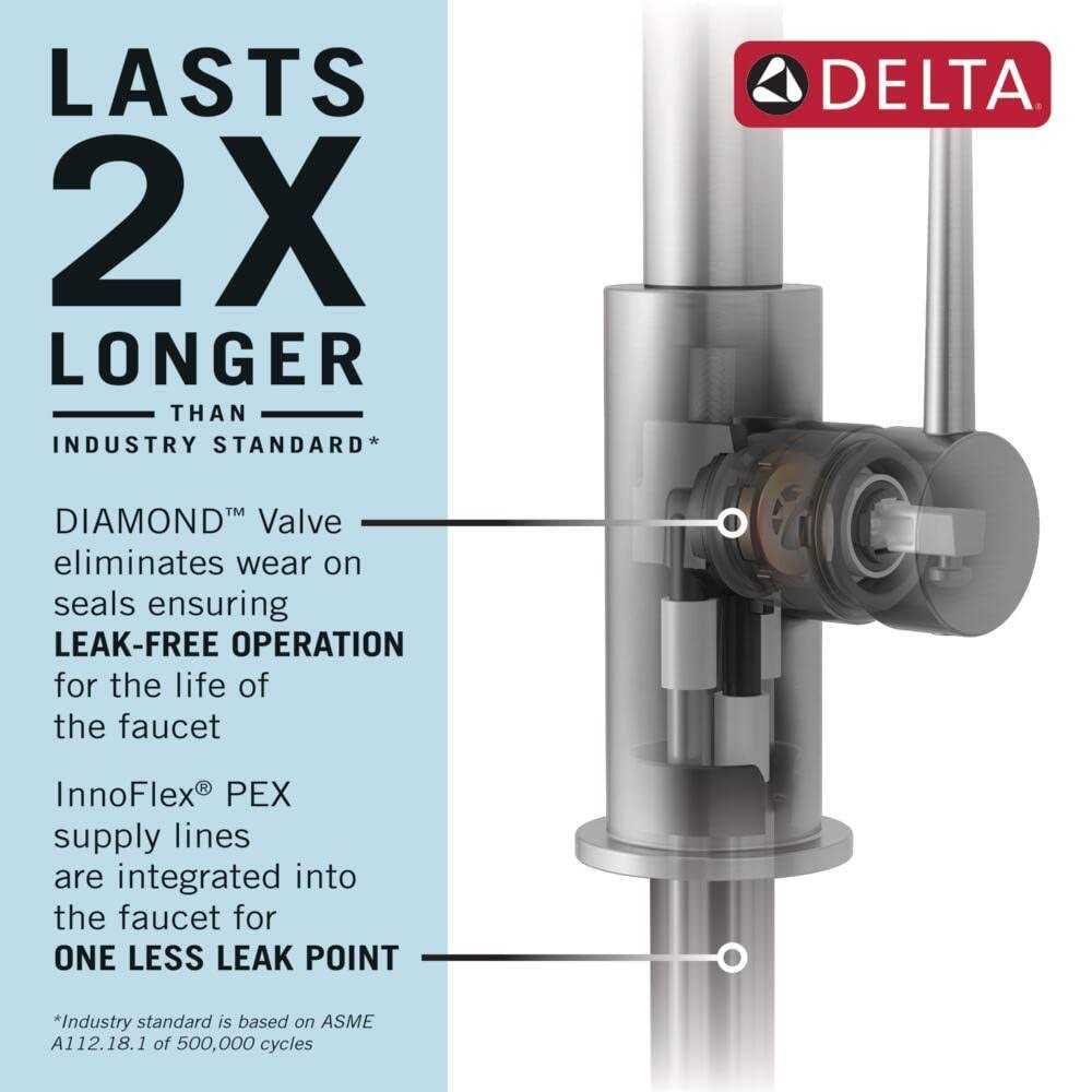 Delta 19888Z-DST Ophelia 1.8 GPM Single Hole Pull Down Kitchen Faucet 19888Z-SP-DST - Image 4
