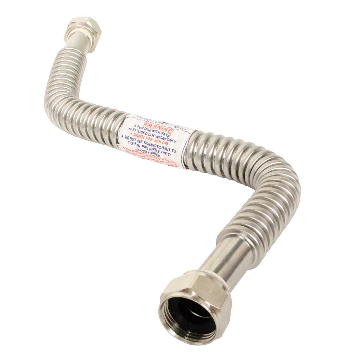 EASTMAN 2 Pack Heavy Duty Durable Stainless Steel Corrugated Water Flex Connector with Extra Thick Washers for Water Heater and Water Softener - Image 4