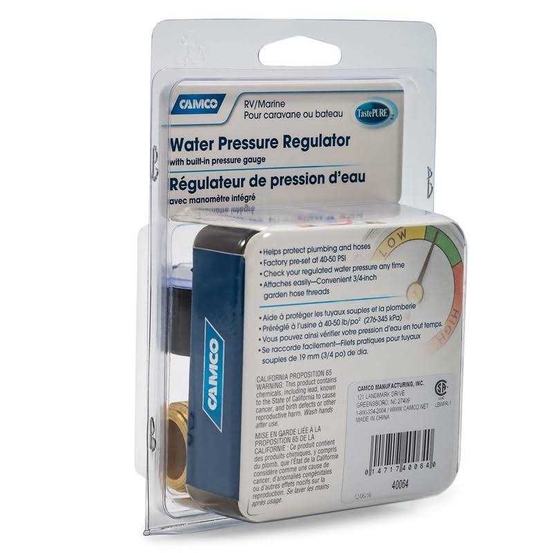 Camco Brass Water Pressure Regulator with Gauge - Image 3