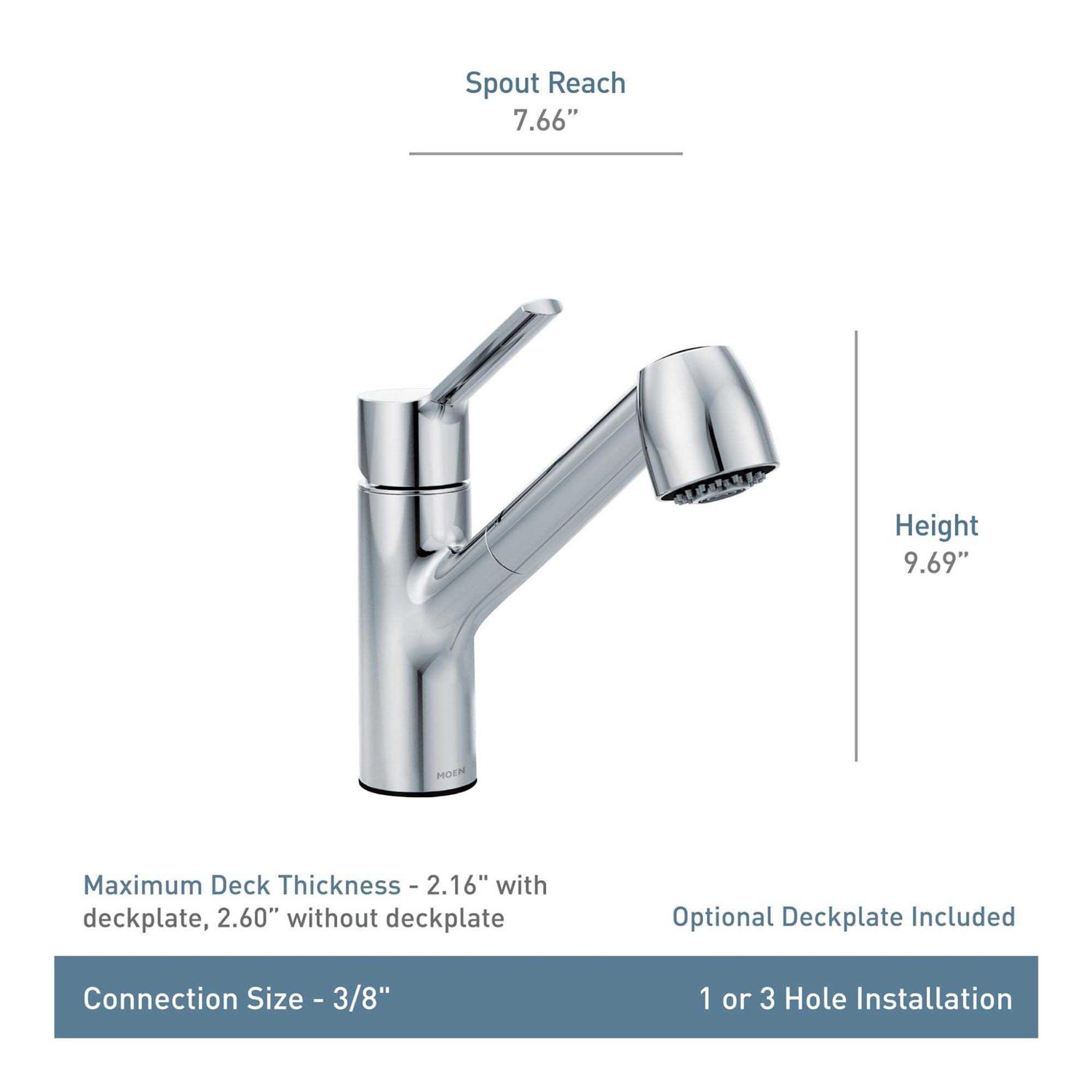 Moen Method One Handle Pullout Kitchen Faucet 7585 - Image 4