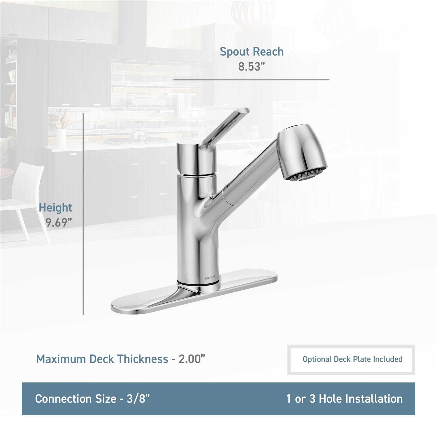 Moen Method One Handle Pullout Kitchen Faucet 7585 - Image 5
