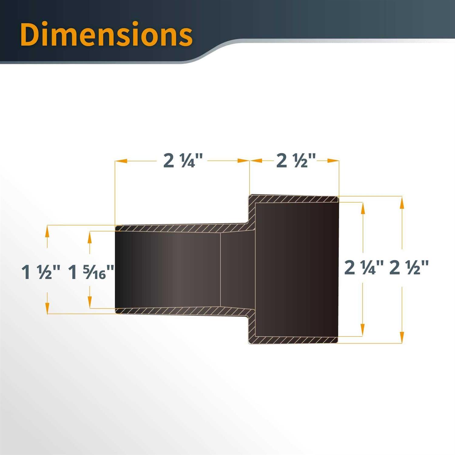 POWERTEC 70138 2-1/2-Inch to 1-1/2-Inch Reducer - Image 4