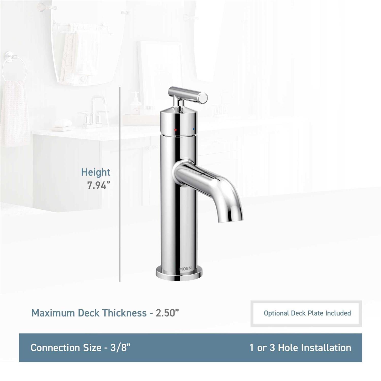 Moen 6145BL Gibson Matte Black One-Handle Bathroom Faucet - Image 4