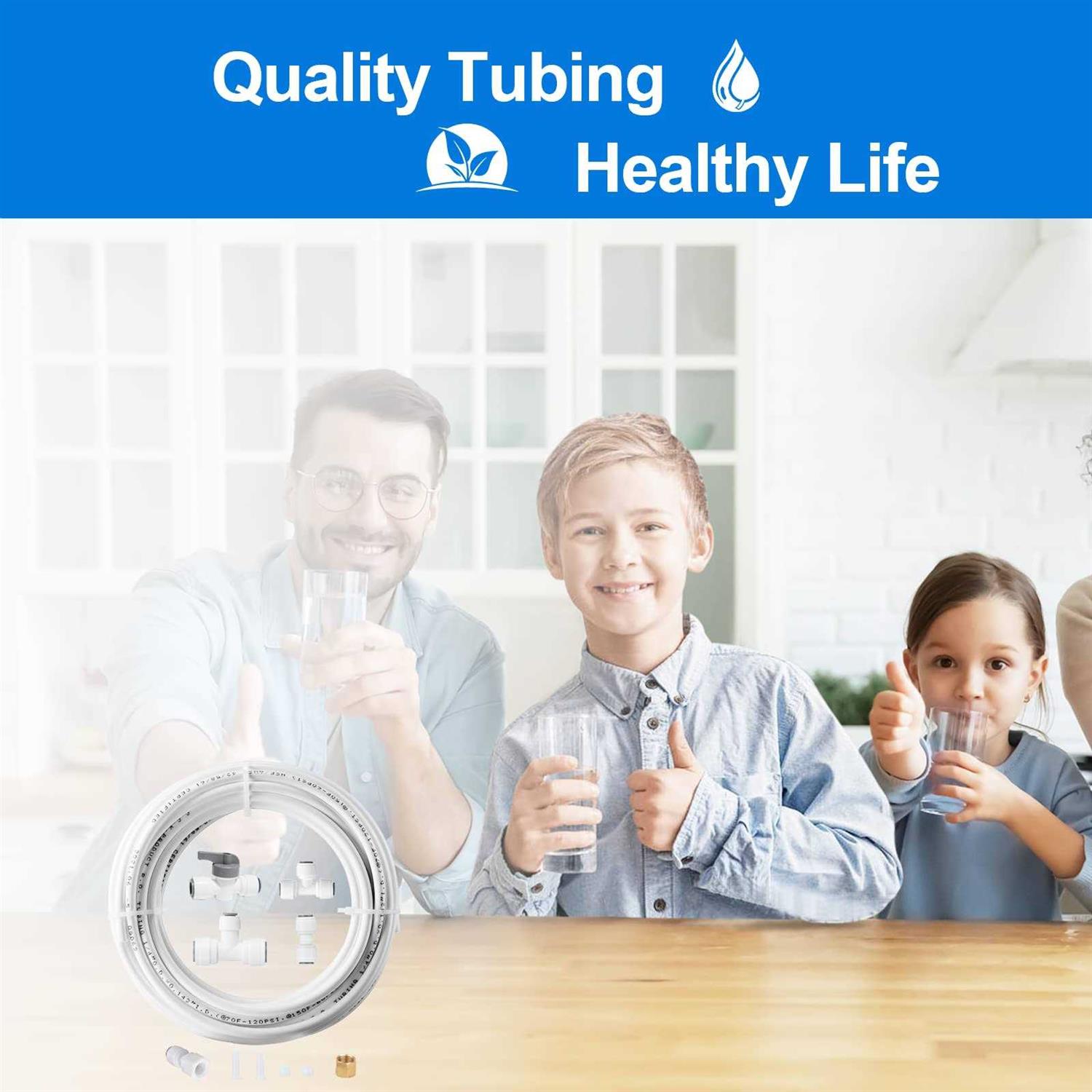 Purenat Ice Maker Water Line Kit Food Grade Refrigerator/Fridge Tubing Installation1/4 In Od 25 ft Water Line with Quick Fittingsfor Adding a branch - Image 5