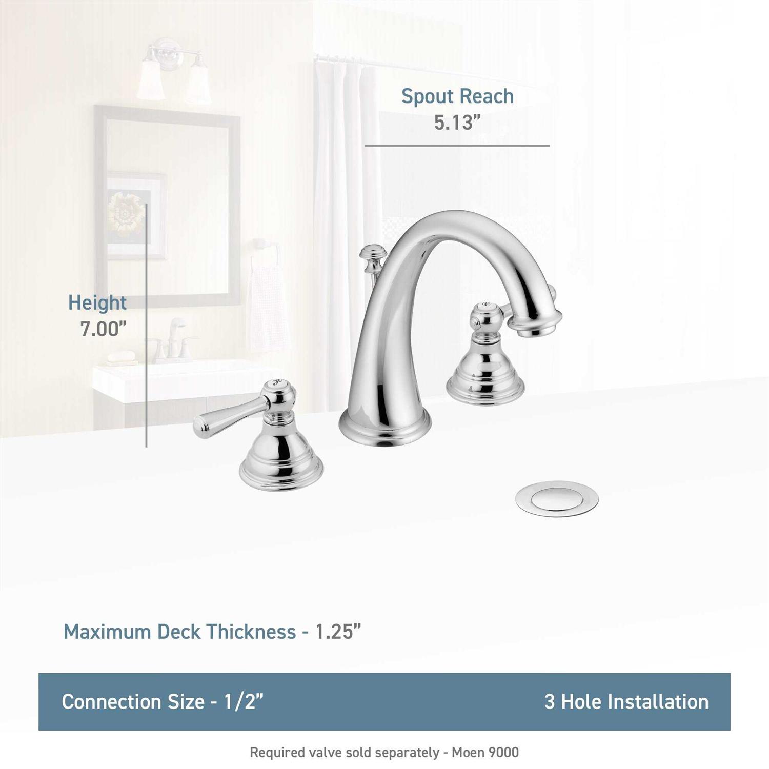Moen Kingsley Two-Handle High-Arc Widespread Bathroom Faucet - Image 3