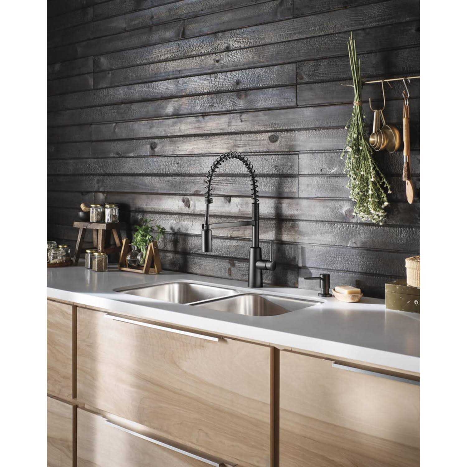 Moen Nori One Handle Matte Black Kitchen Faucet 87897BL - Image 4