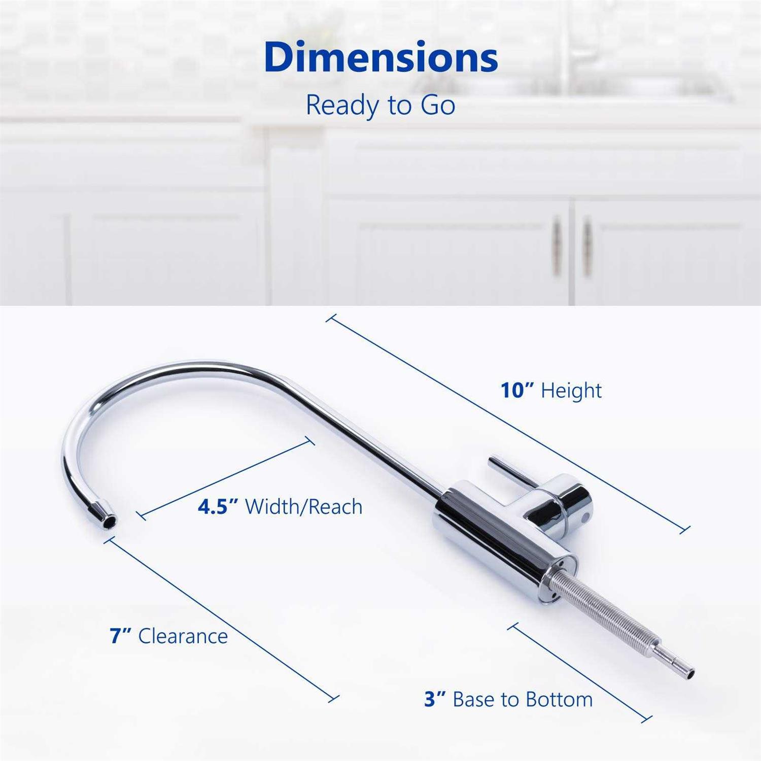 Express Water Modern Chrome Water Filter Faucet – Drinking Water Faucet – Reverse Osmosis Filtration System and Kitchen Sink Beverage Faucet – - Image 4