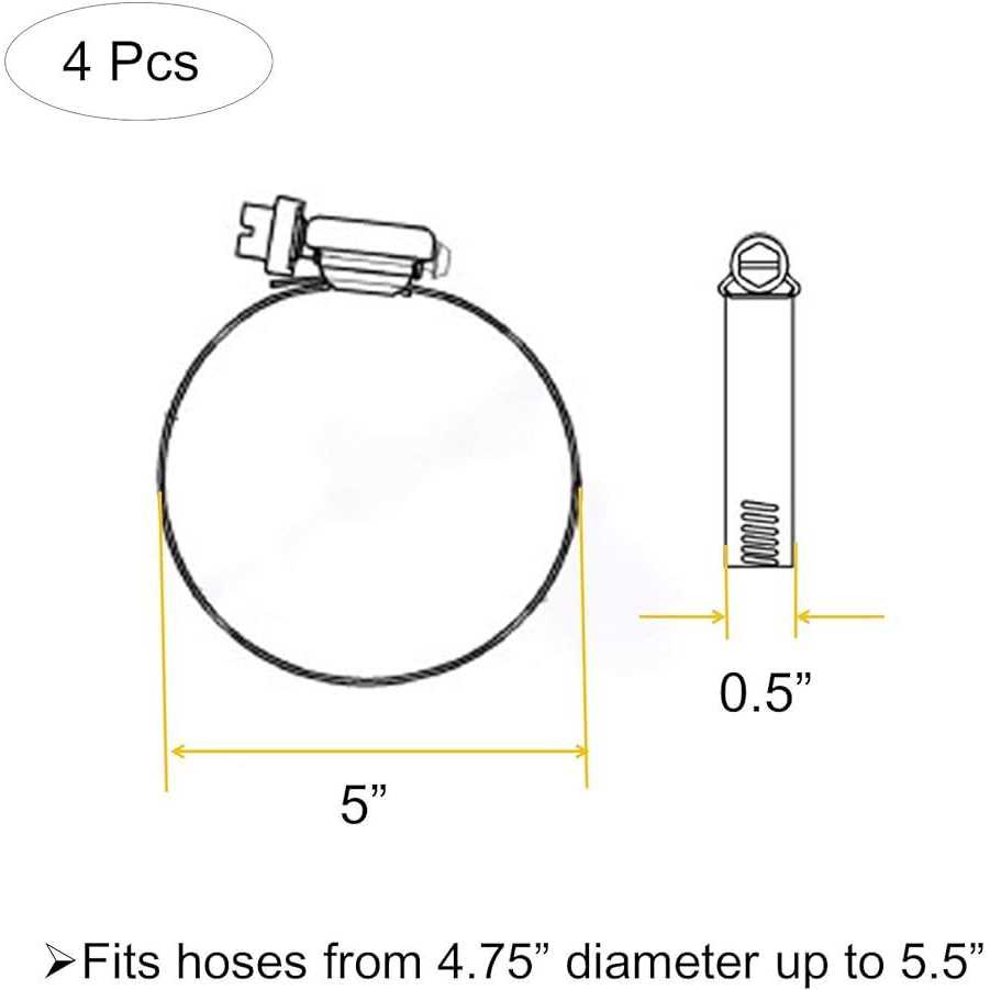 EesTeck Adjustable 304 Stainless Steel Duct Clamps Hose Clamp Pipe Clamp Air Ducting Clamp worm drive Hose Clamps - Image 4