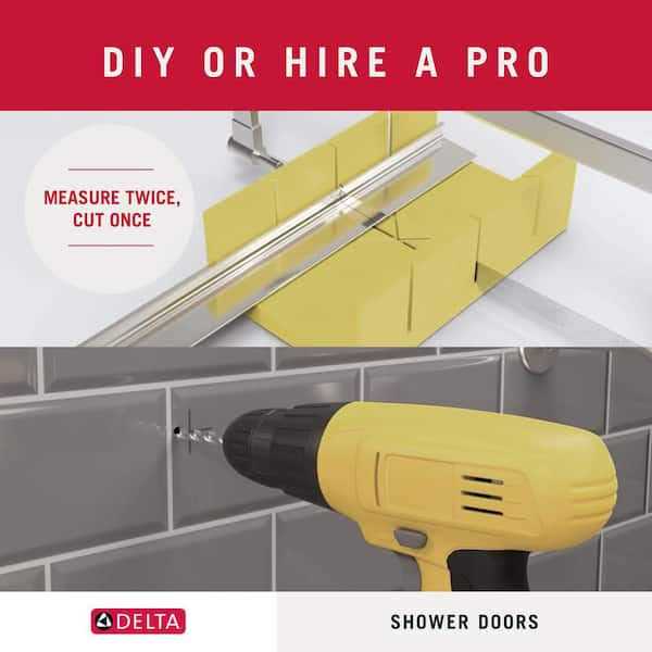 Delta Lyndall 60 in. x 71-1/2 in. Frameless Mod Soft-Close Sliding Shower Door 1/4 Clear Glass - Image 5