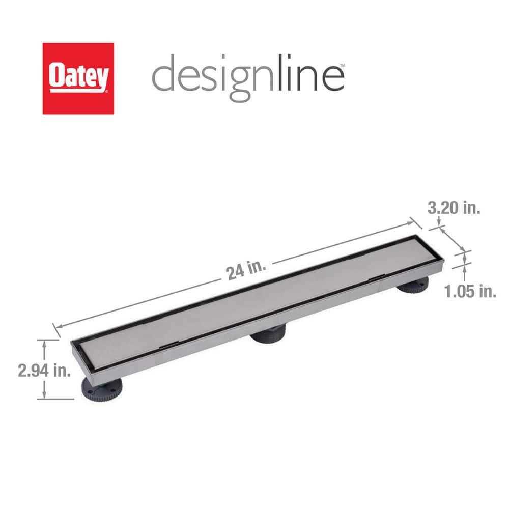 Oatey 24 in. Stainless Steel Linear Shower Drain Tile-in Grate - Image 3
