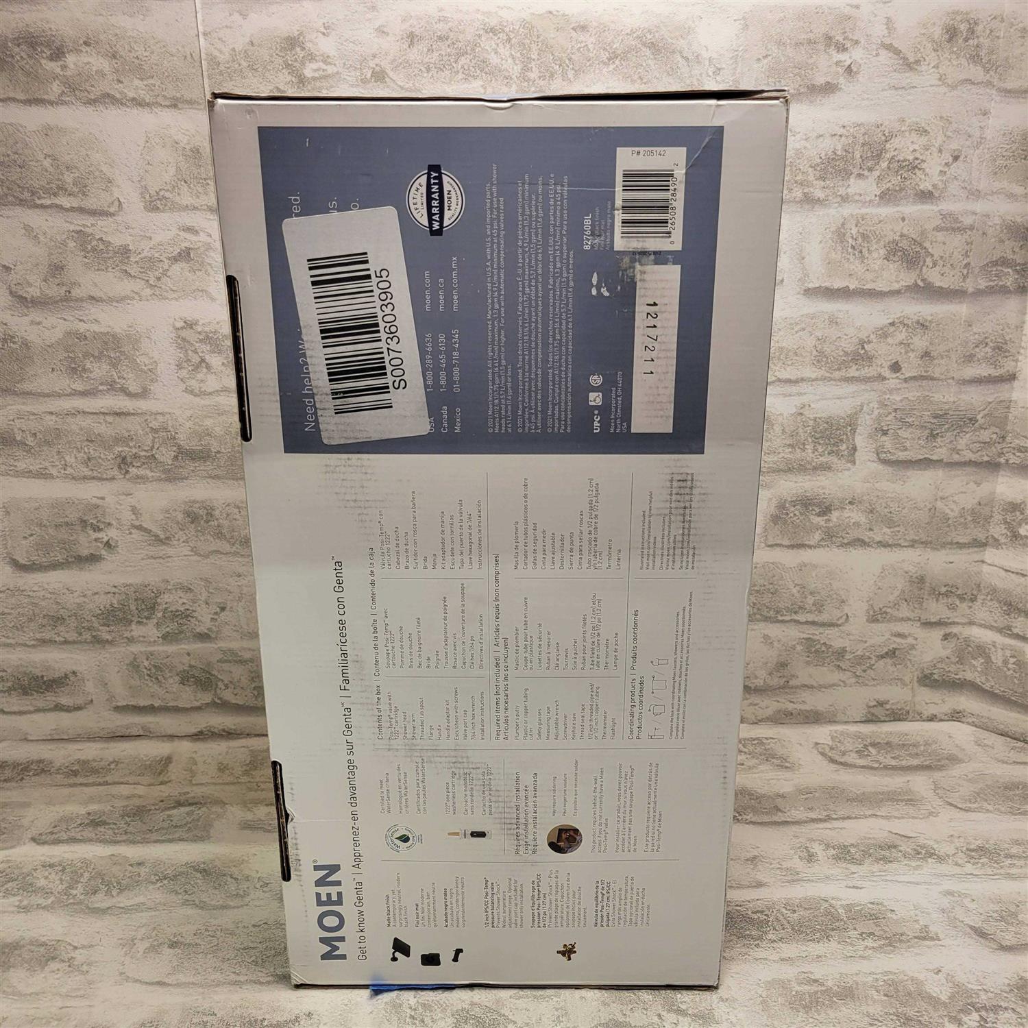 Moen Genta 1-Handle Matte Black Tub and Shower Faucet - Image 2