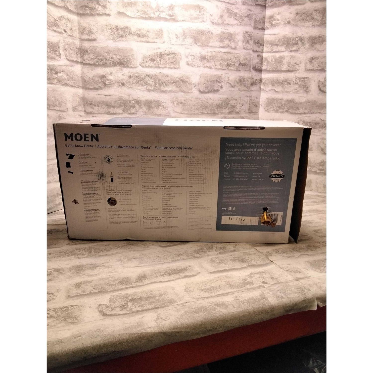 Moen Genta 1-Handle Matte Black Tub and Shower Faucet - Image 5