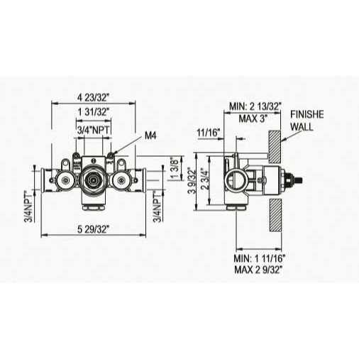 Rohl 3/4 Thermostatic Rough Valve 1005N - Image 3