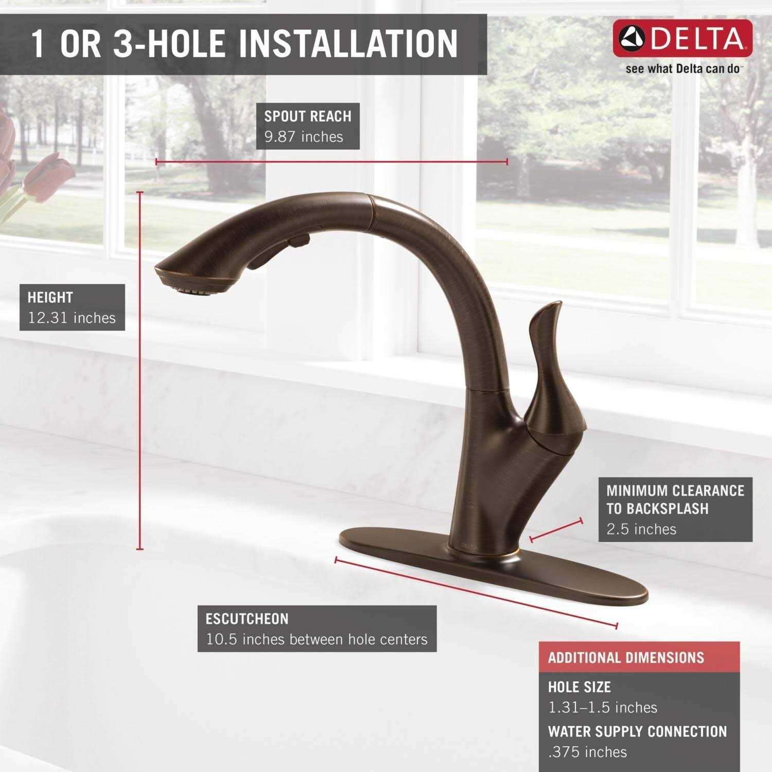 Delta Linden Single Handle Pull-Out Kitchen Faucet 4153-AR-DST - Image 5