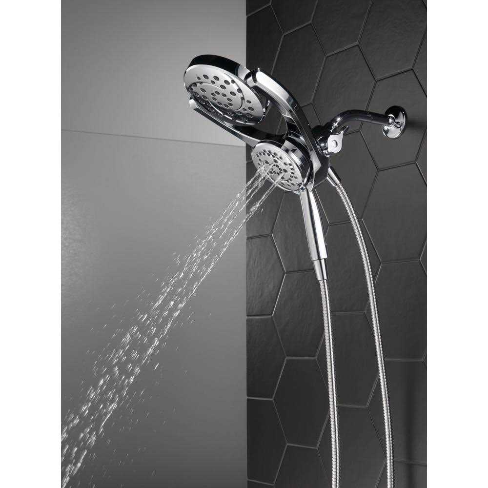 Delta HydroRain Two-in-One 4-Spray Patterns 6 Wall Mount Dual Shower Heads - Image 3