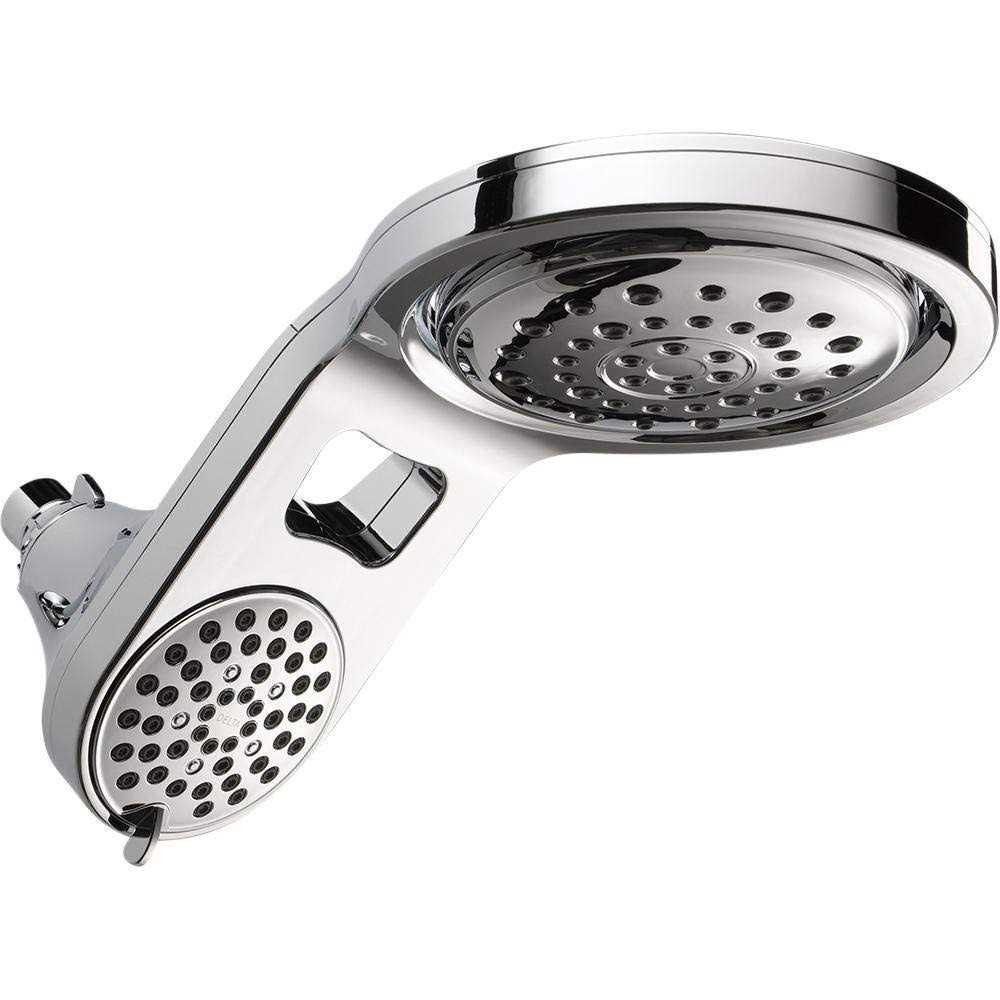 Delta HydroRain Two-in-One 4-Spray Patterns 6 Wall Mount Dual Shower Heads - Image 5