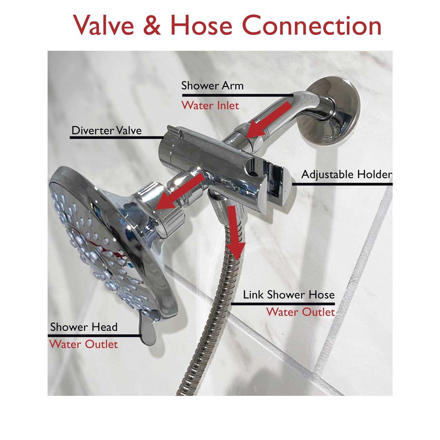 Design House Three-Way Shower Diverter and Hose in Polished Chrome - Image 4