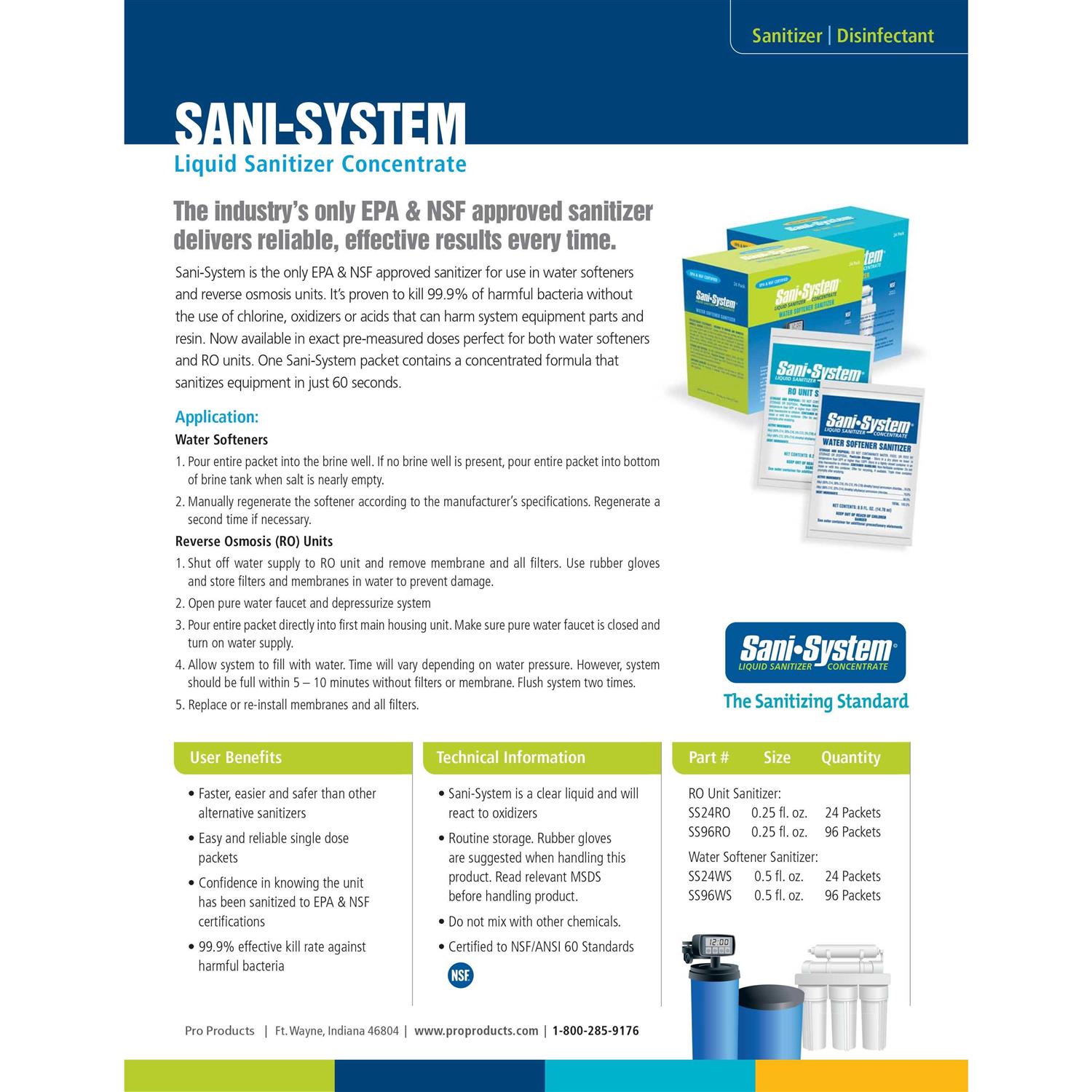 Pro Products Sani-System SS96WS Water Softener Sanitizer - Image 3