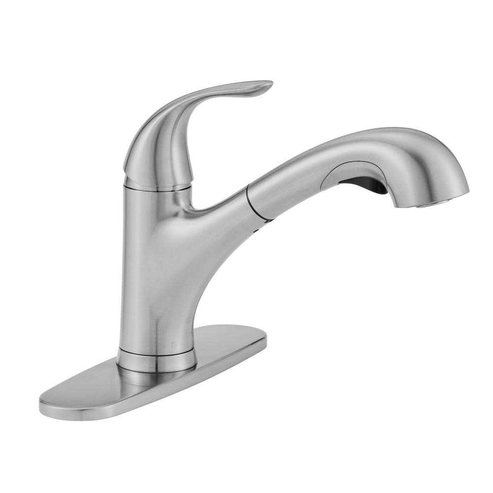 Glacier Bay Market Single-Handle Pull-Out Sprayer Kitchen Faucet in Stainless Steel 1001 813 690