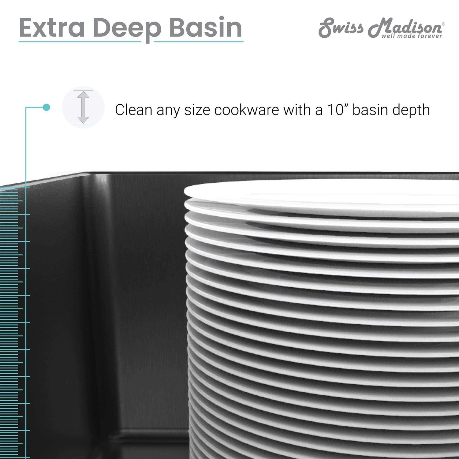 Swiss Madison SM-KU725 Rivage 33 Undermount Double Basin Stainless Steel Kitchen Sink - Image 3