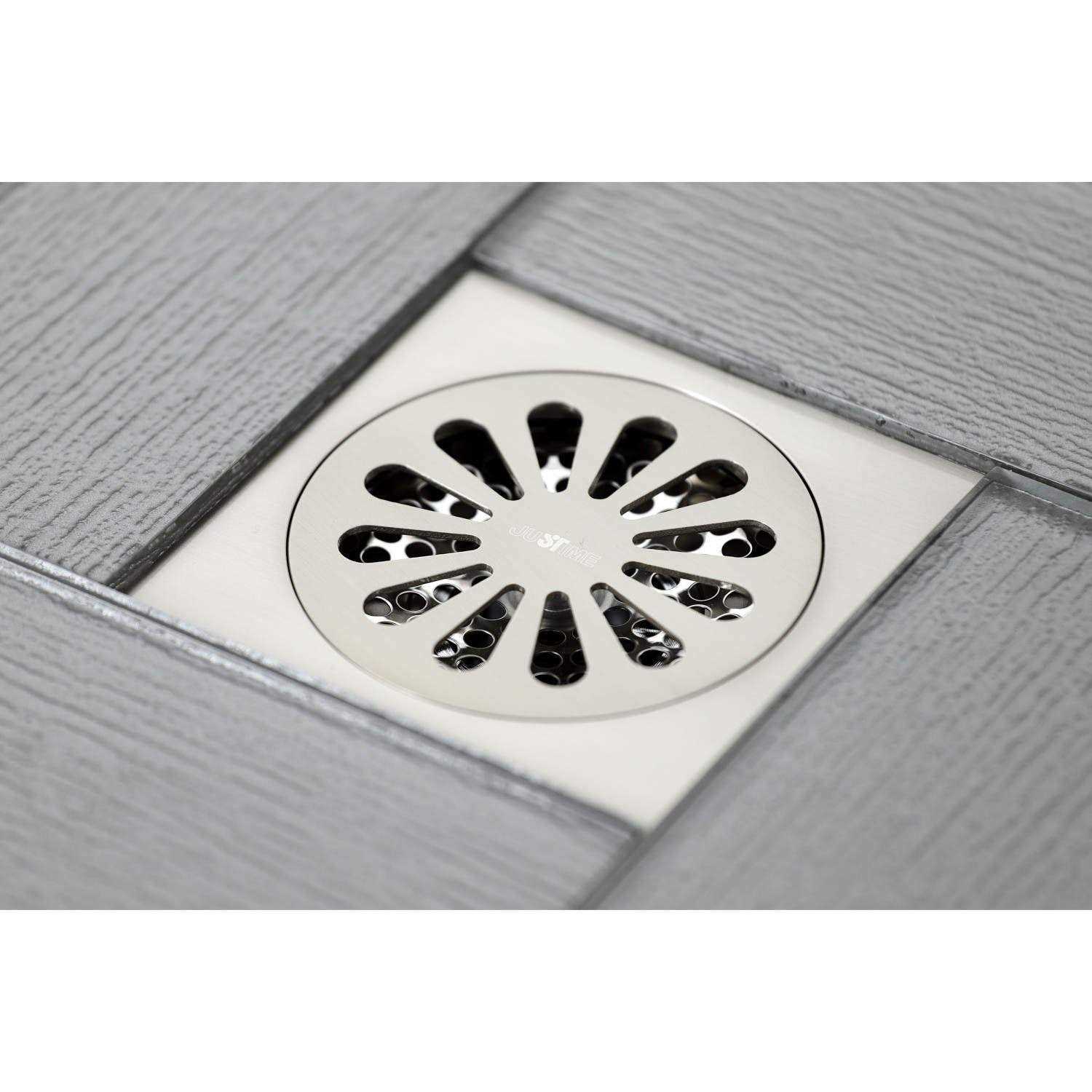 Kingston Brass Watercourse Sunburst 4 Square Grid Shower Drain - Image 3