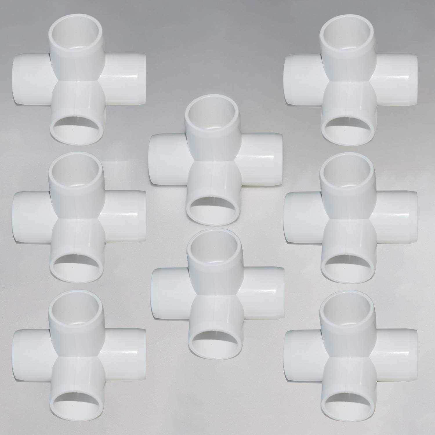 18Pack 4-Way Elbow PVC Fittings 1/2Inch Furniture Grade PVC Fittings Heavy Duty 4 Way Side Outlet Tees - Image 5