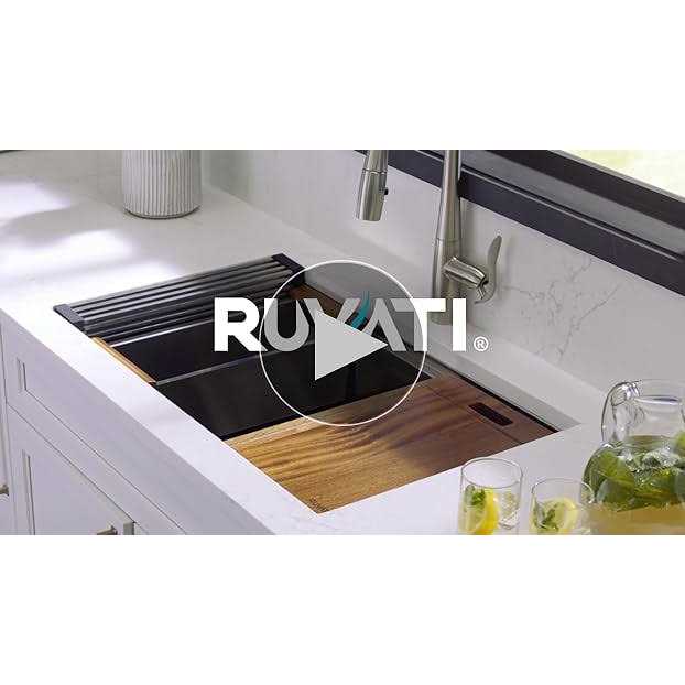 Ruvati 36-inch Apron-Front Farmhouse Kitchen Sink RVH9880BL - Image 3