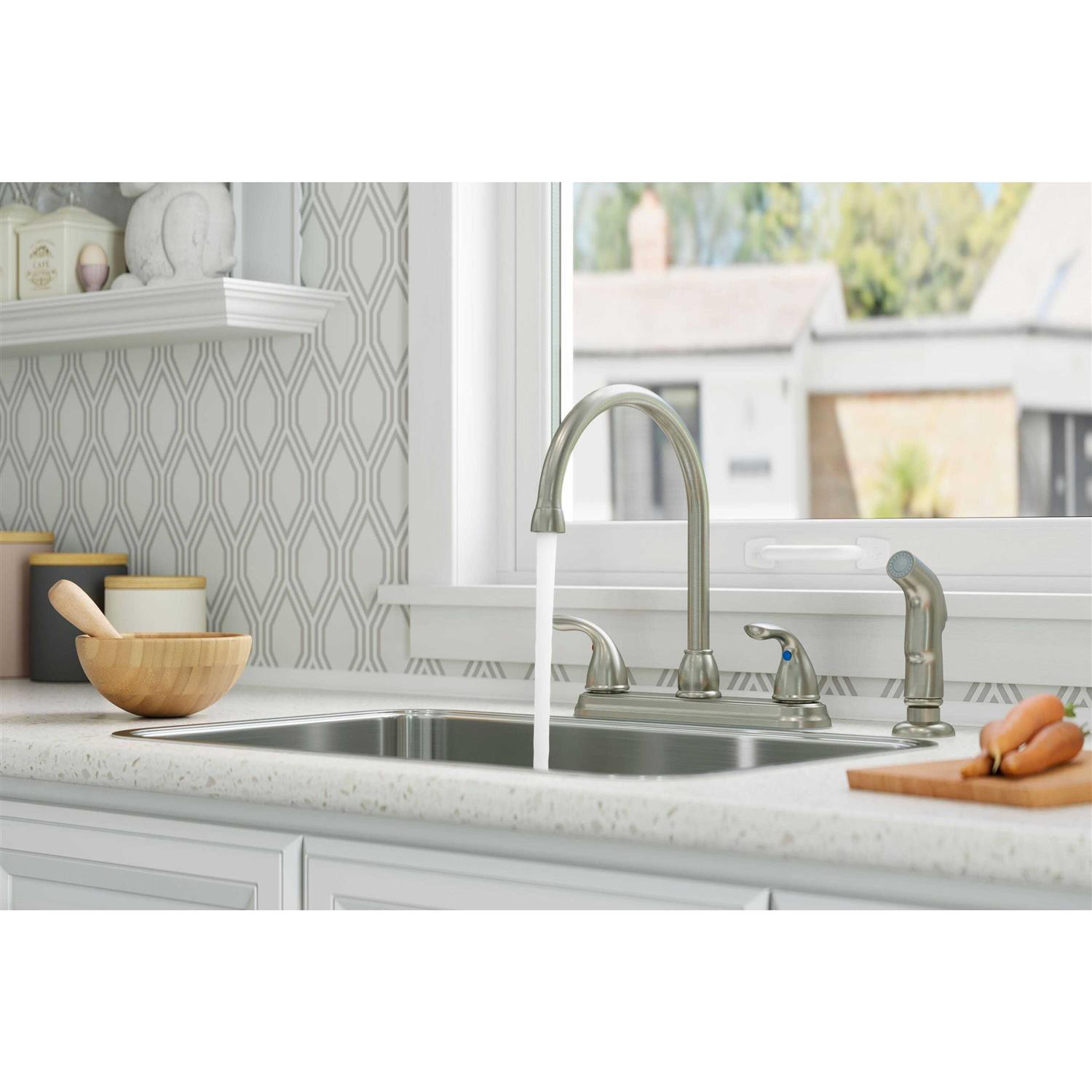 Pfister G136-500S Series 2-Handle Kitchen Faucet with Side Spray - Image 5