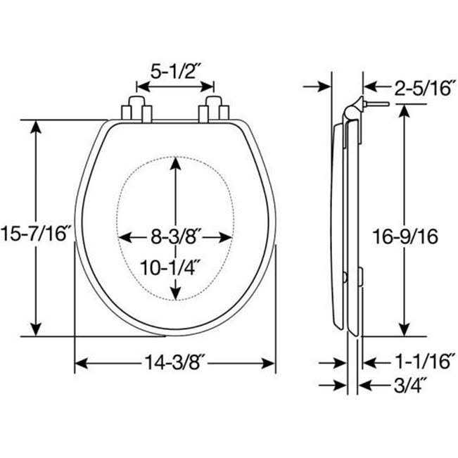 Mayfair 000 Benton Toilet Seat With Brushed Hinges Will - Image 4