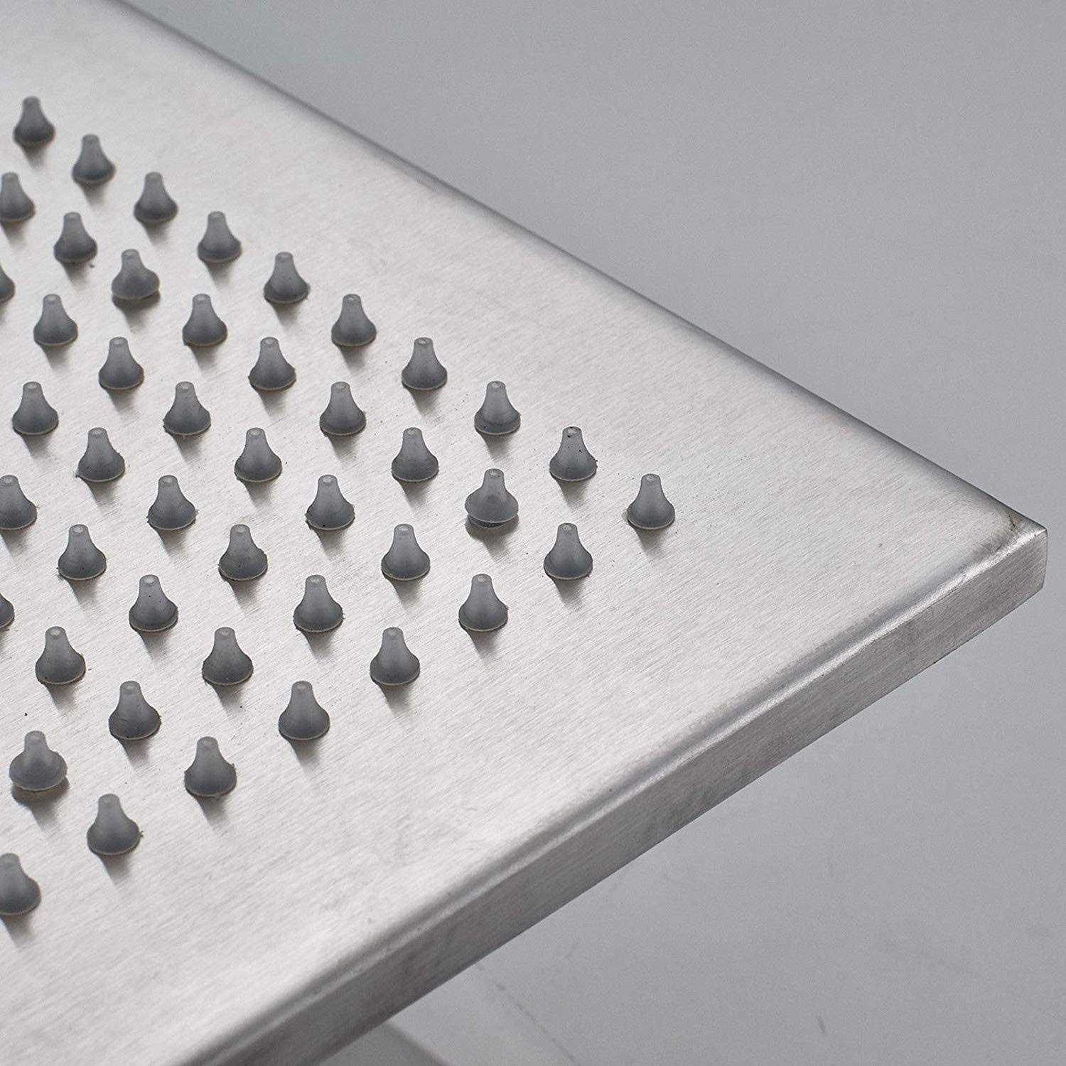 Saeuwtowy 12 Inch LED Rainfall Shower Head Wall Mounted or Ceiling Mounted Brushed Nickel Finish High Pressure - Image 3