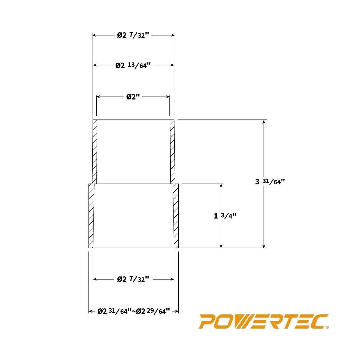 Powertec 70141 2-1/2-Inch to 2-1/4-Inch Reducer - Image 3