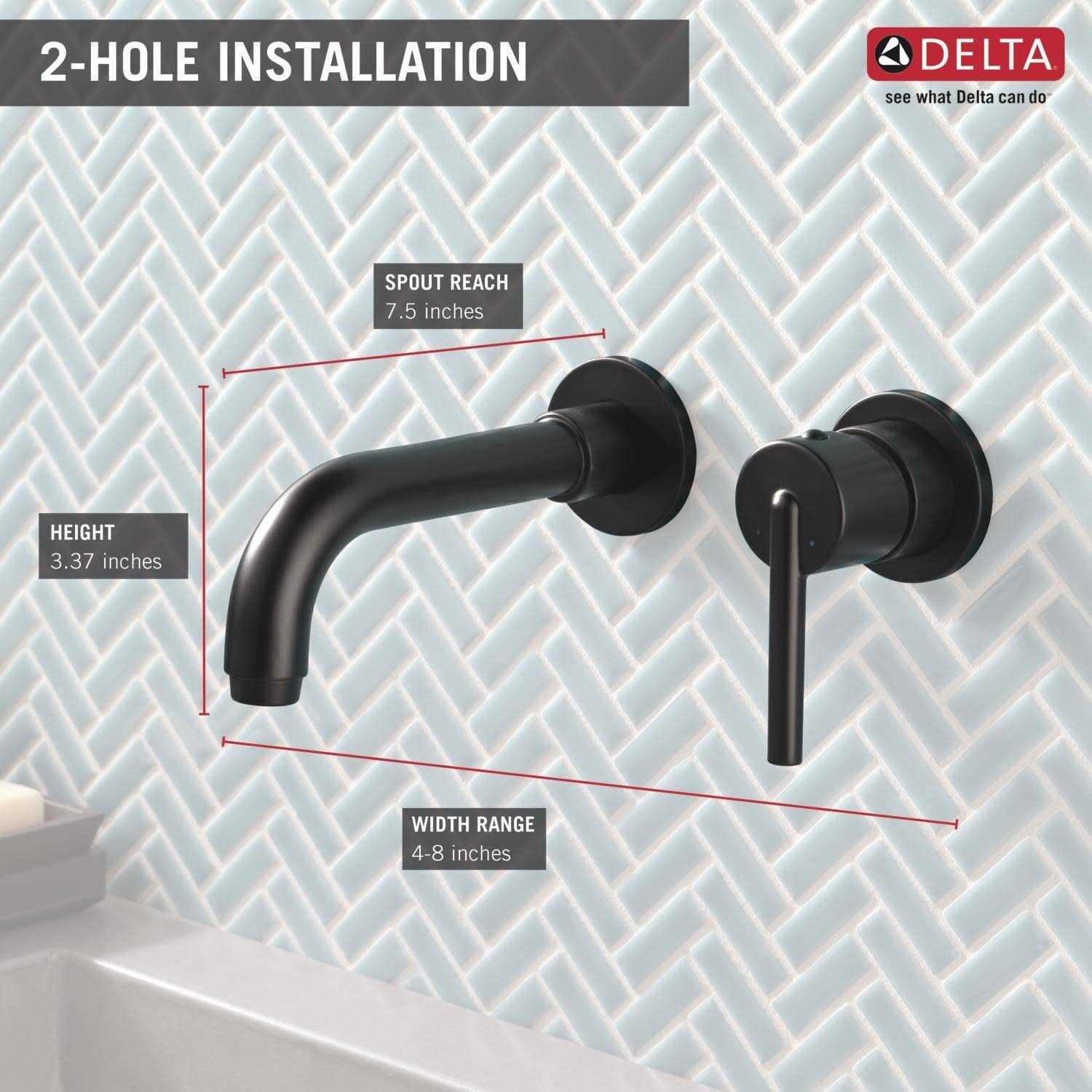 Delta Trinsic Single Handle Wall Mount Bathroom Faucet Trim T3559LF - Image 4