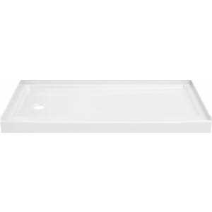 Delta EverEdge 32-in W x 59.88-in L with Left Drain Single Threshold Rectangle Shower Base B12137-6032L-WH - Image 4