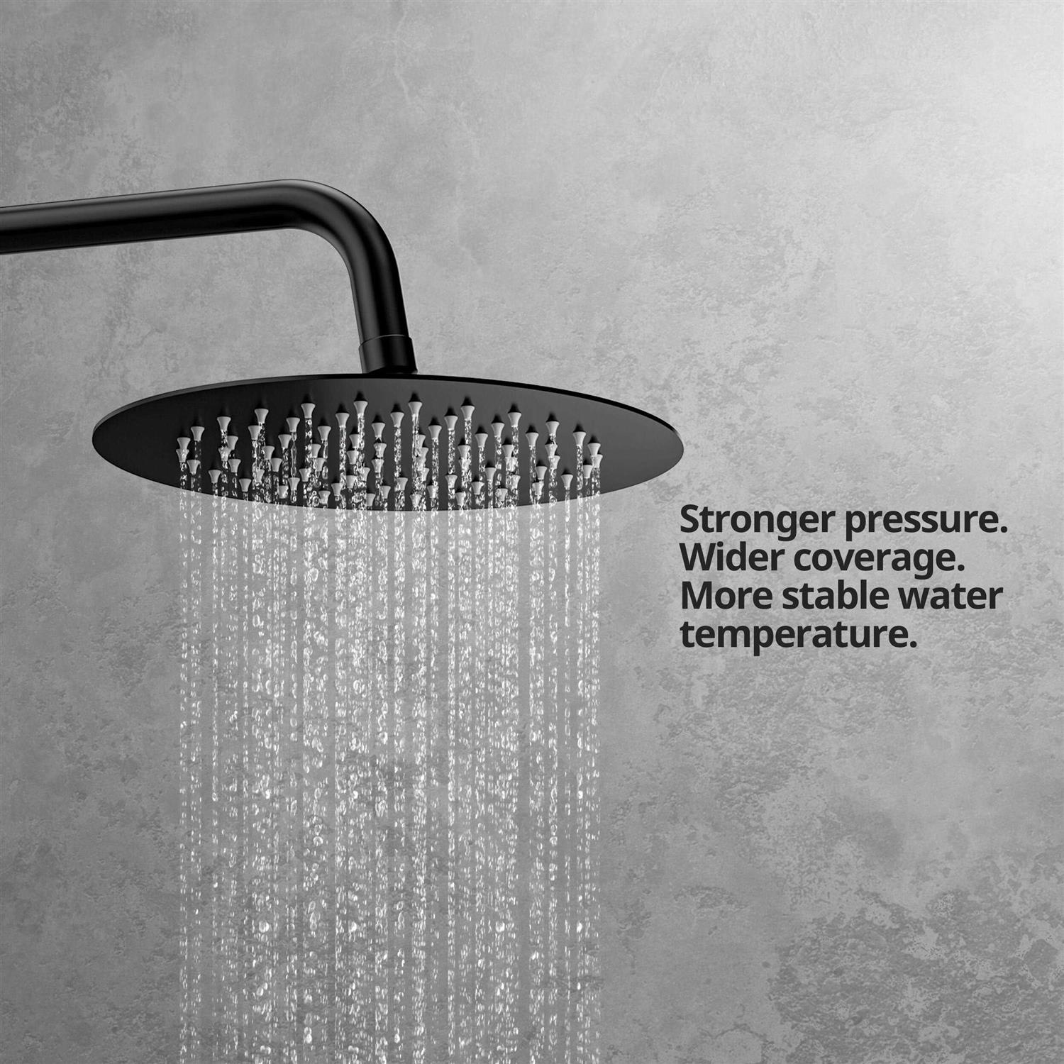 EVERSTEIN 2-Spray Patterns with 2.5 GPM 12 in. Wall Mount Dual Shower Heads - Image 3
